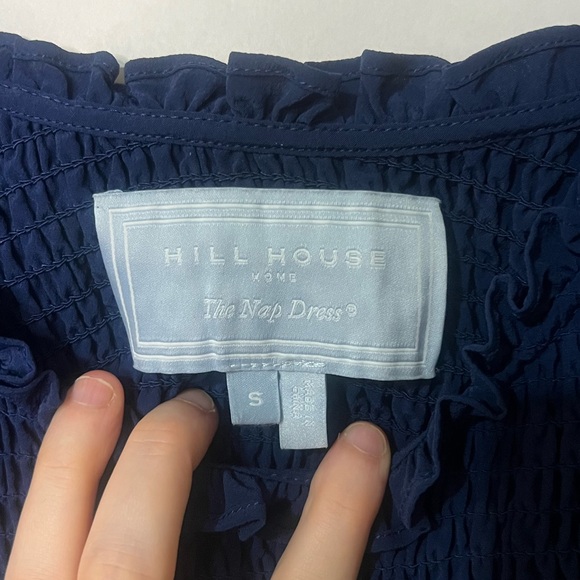 Hill House Women’s Navy Smocked Midi The Louisa Nap Dress Size Small - Picture 7 of 8